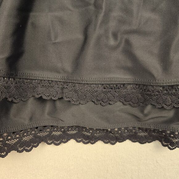 Torrid Black Swim Dress Size 2 Plus Crisscross Back Lace Trim 1 Piece Swimsuit - Picture 4 of 10